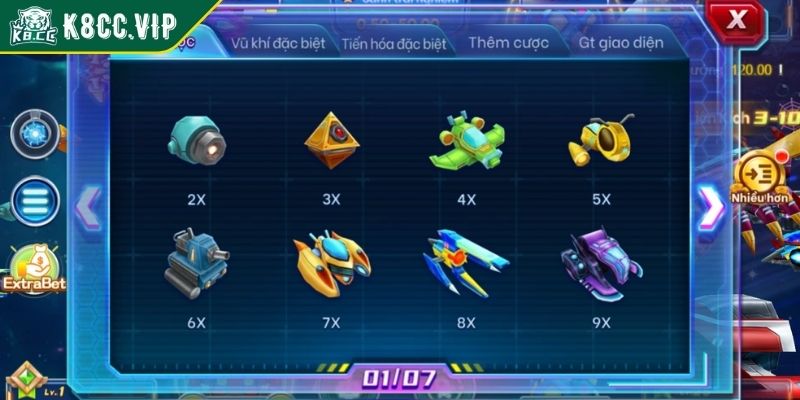 Bắn Cá Vũ Trụ K8CC Trải Nghiệm Đổi Thưởng Đỉnh Cao 3 Biểu tượng trong bắn cá